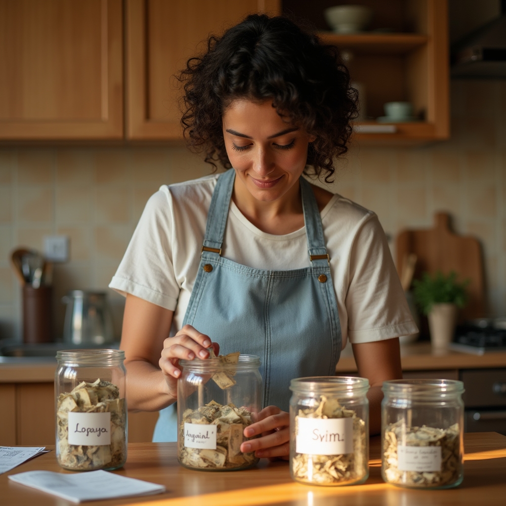 Applicazione pratica del metodo dei barattoli in una cucina domestica