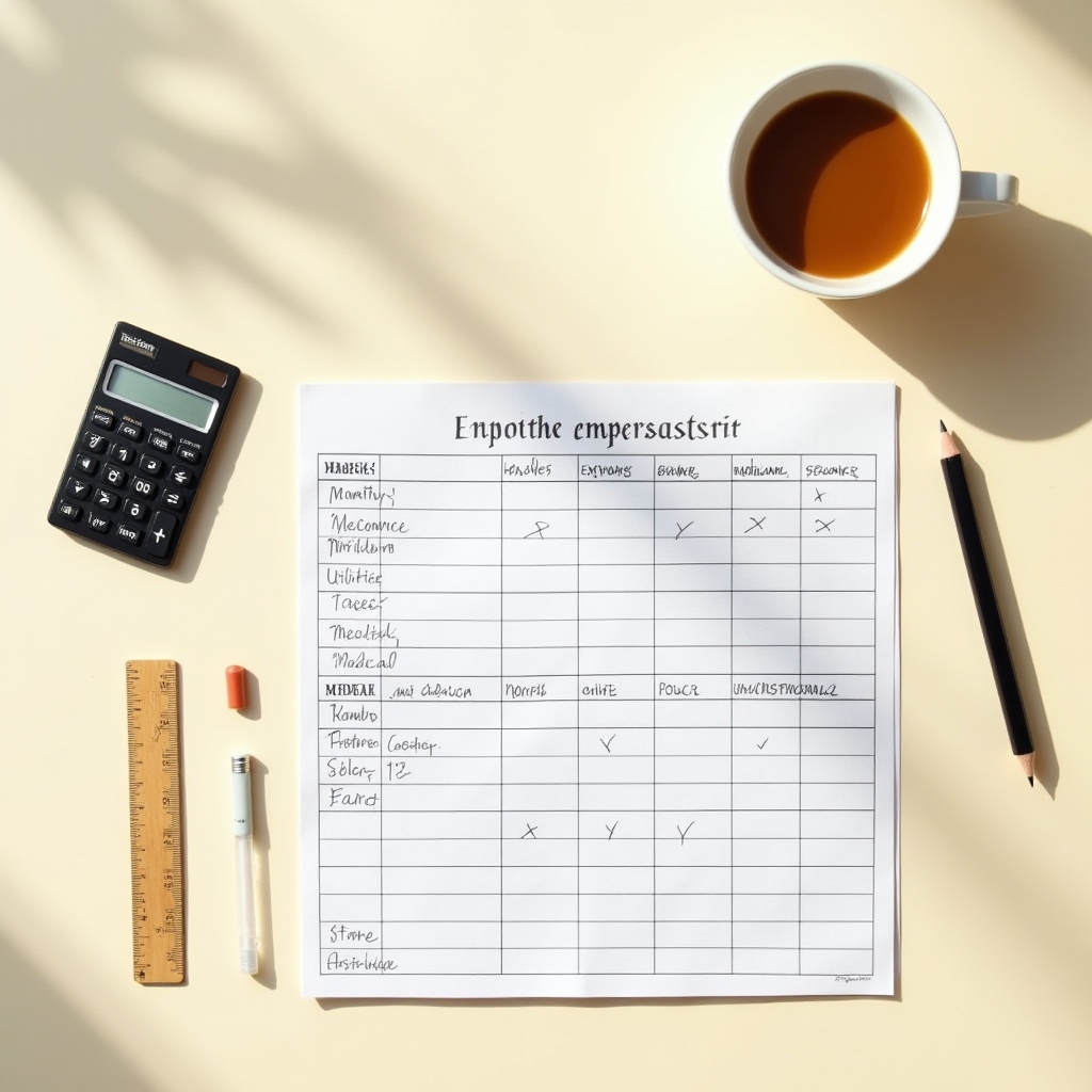 Schema di pianificazione delle spese variabili mensili